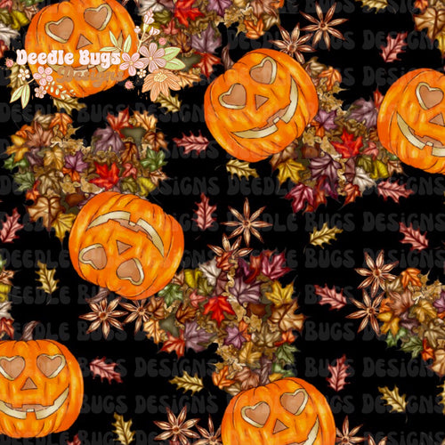 Pumpkin Floral Black