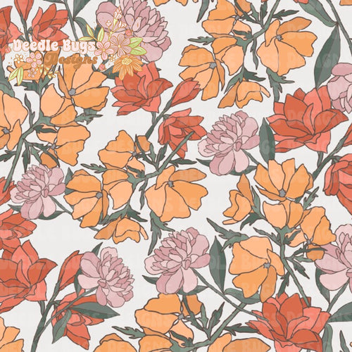 Orange & Red Floral