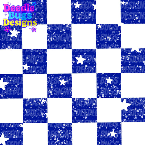 Blue Checkered Stars