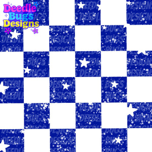 Blue Checkered Stars