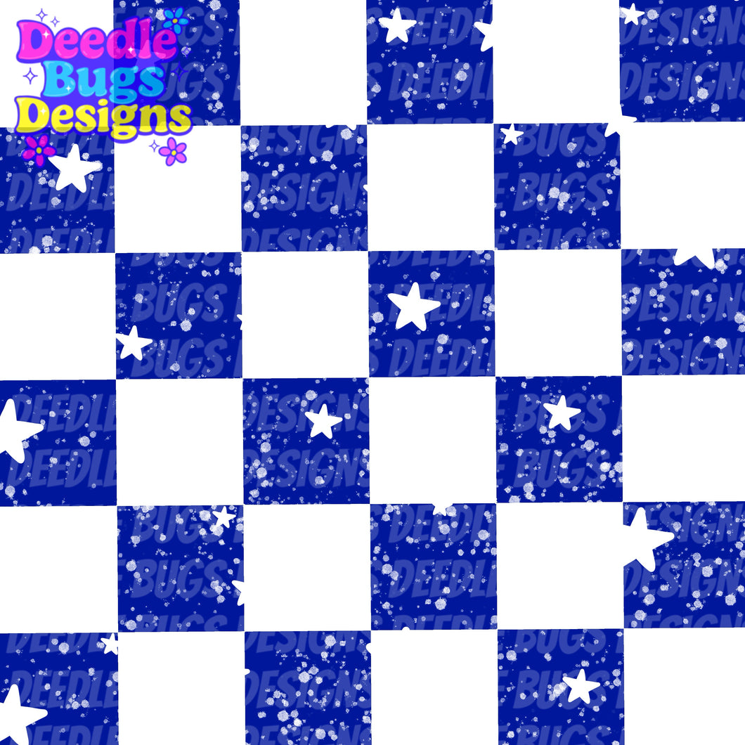Blue Checkered Stars