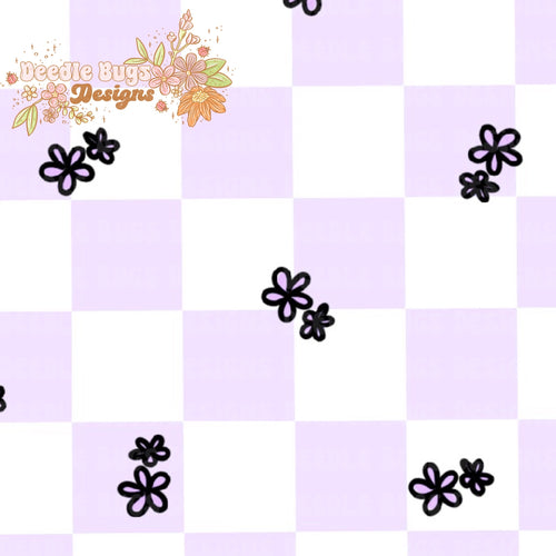 Dainty Purple Checkered Floral