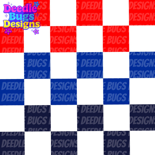 Red, Blue, Black Checkered