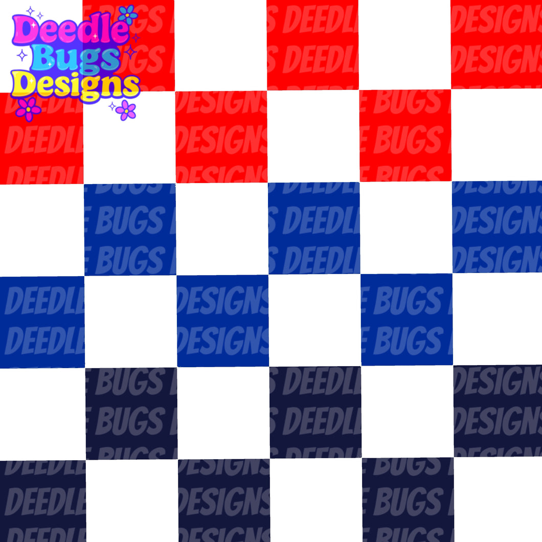 Red, Blue, Black Checkered