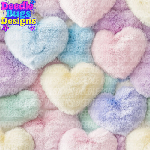 Pastel Fuzzy Hearts