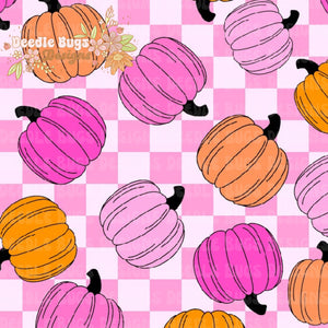 Pink Checkered Pumpkins