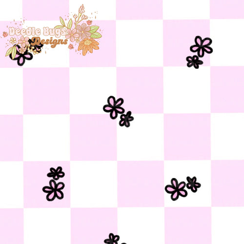 Dainty Pink Checkered Floral