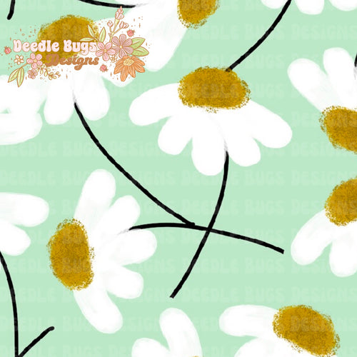 Sketchy Daisies Green