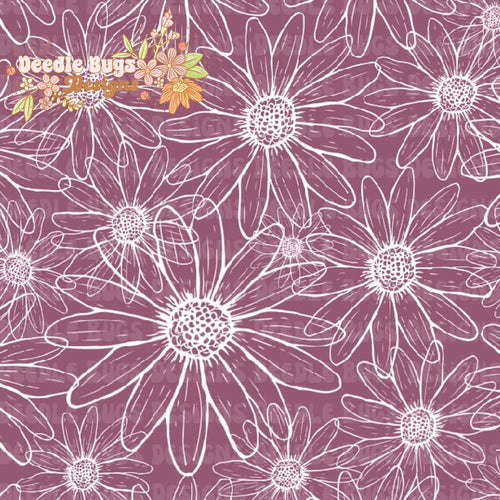 Sketchy Daisies Purple