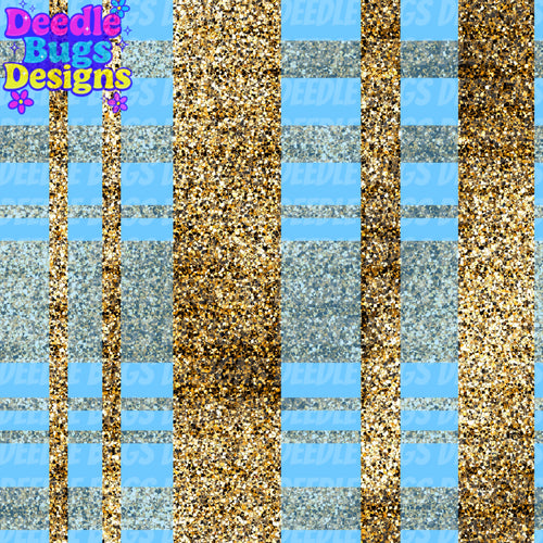 Light Blue & Gold Plaid