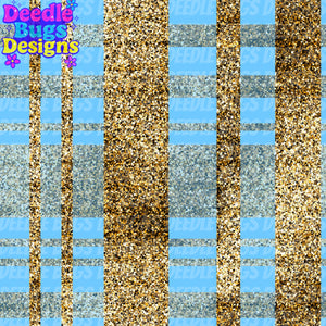 Light Blue & Gold Plaid