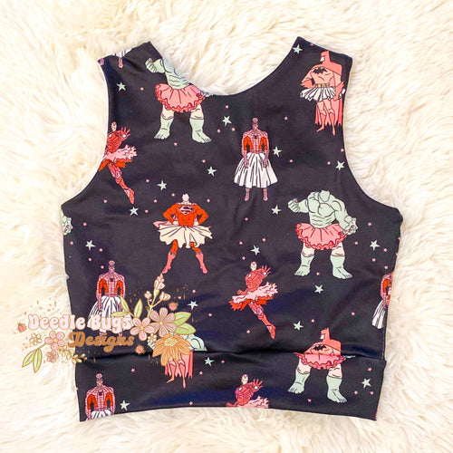 6/7Y Superhero Dress Up Racerback Tank