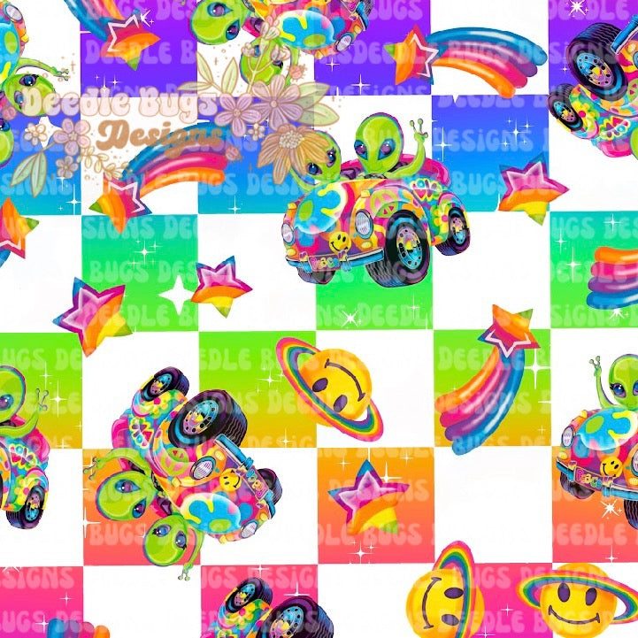 Neon Alien Checkered