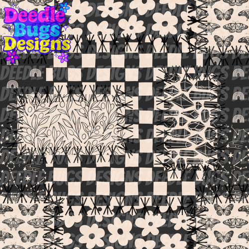 Monochrome Floral Patchwork