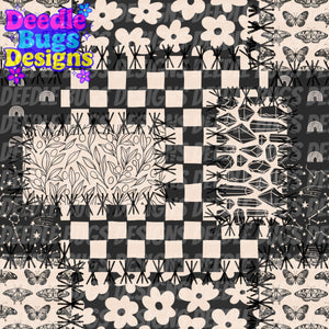 Monochrome Floral Patchwork