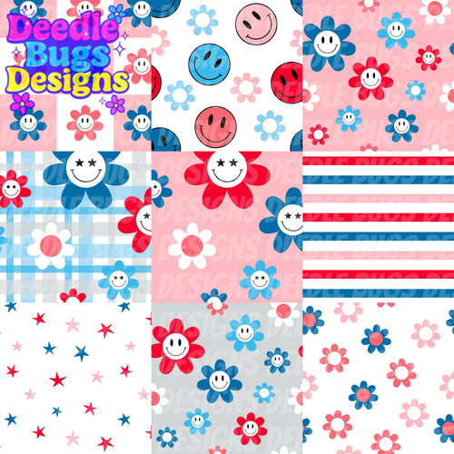 RWB Smiley Patchwork