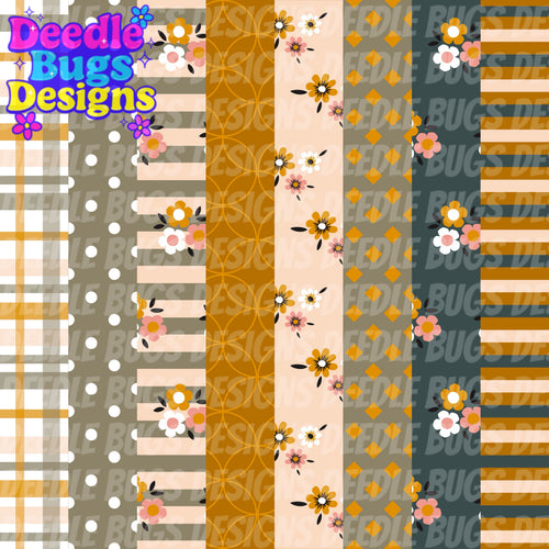 Boho Floral Stripe