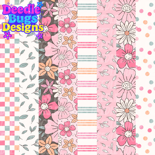 Retro Floral Stripe