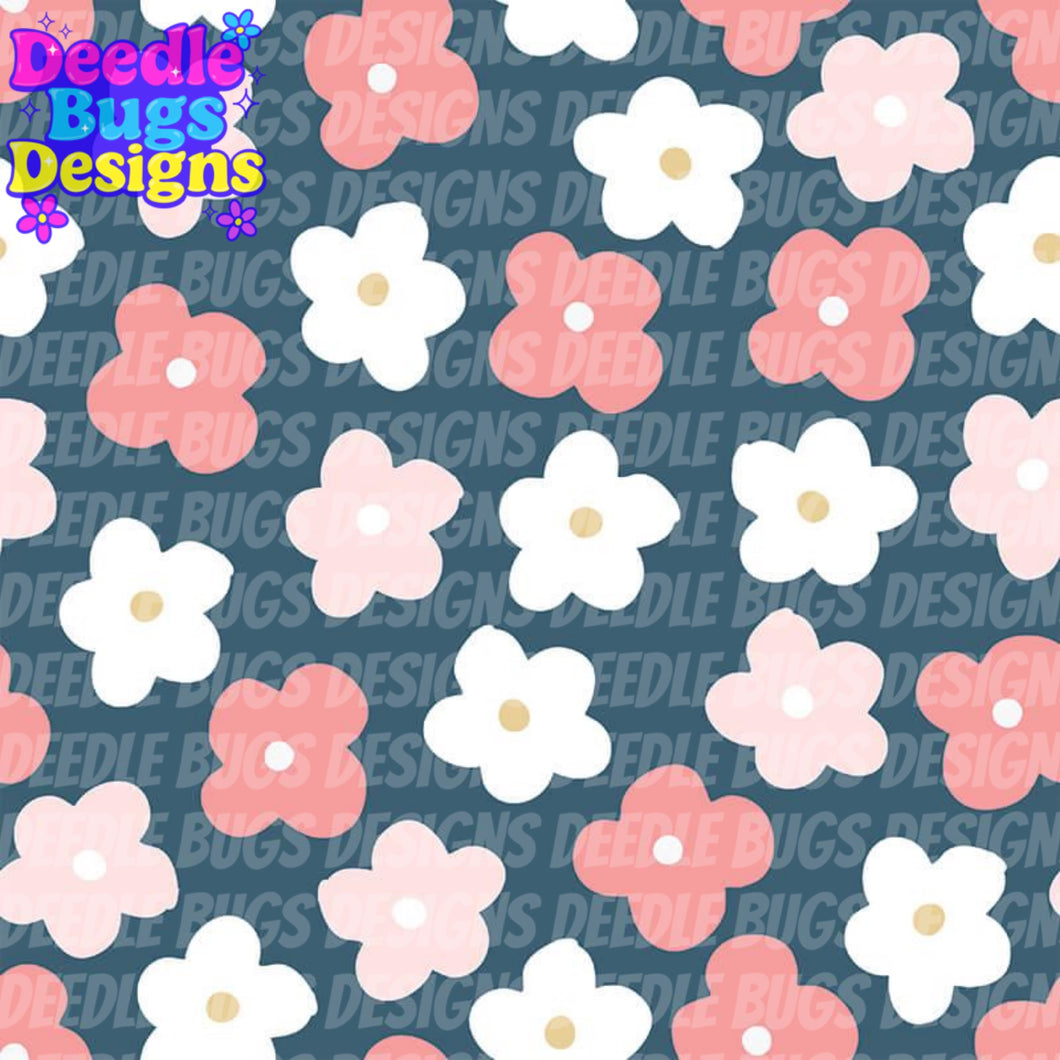 Spring Floral on Navy