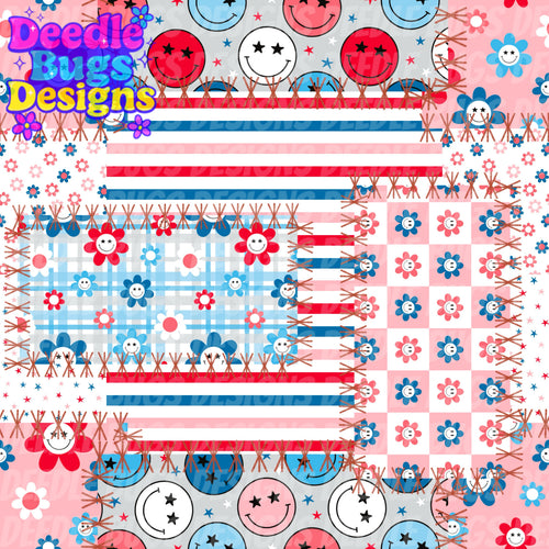 RWB Smiley Patchwork
