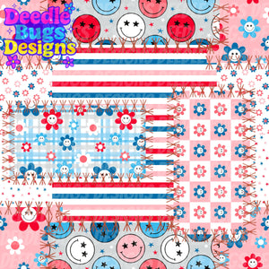RWB Smiley Patchwork