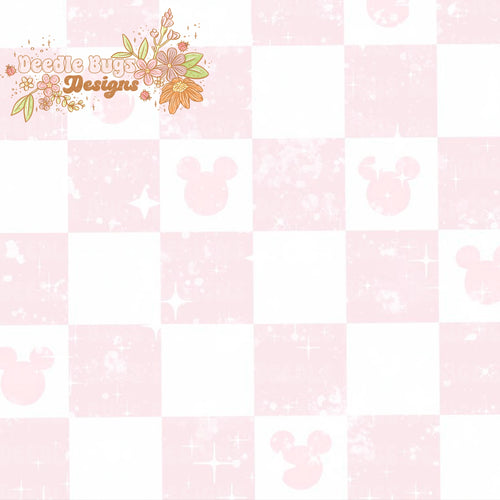 Pink Mouse Checkered
